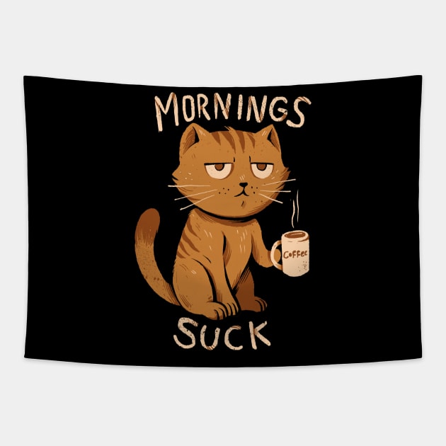 Mornings Suck Tapestry by studioyumie