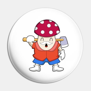 Mushroom as Farmer with Axe Pin