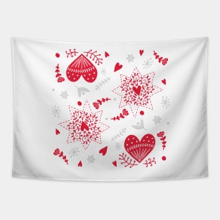 Hearts and Flowers Valentine Pattern Tapestry