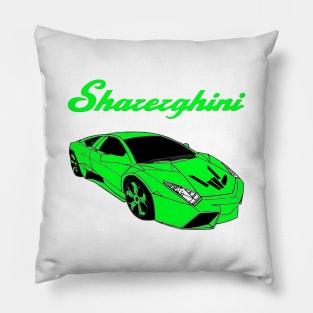 sharerghini, sharerghini merch,sharerghini Green rainbow Pillow