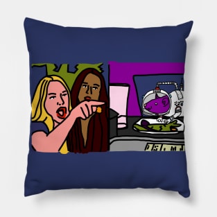 Woman Yelling at Cat Meme Sci Fi Space Rat Pillow