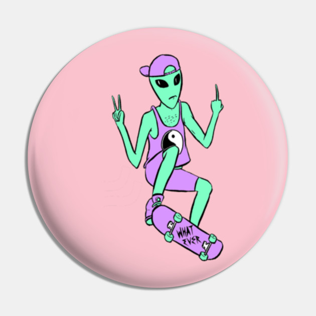 Cool Alien Skater Boy Aesthetic Design Cool Alien Skater Boy Aesthetic Design Pin Teepublic