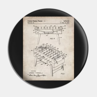 Foosball Table Patent - Foosball Player Game Room Art - Antique Pin