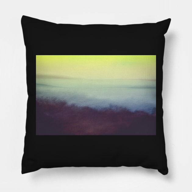 Coastal Seascape Abstract Long Exposure Pillow by oliviastclaire