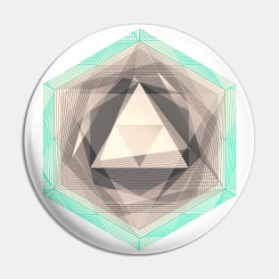 Jewel Lines 2 - Jade & Charcoal Pin