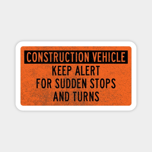 Construction Vehicle (front print) Magnet by GloopTrekker