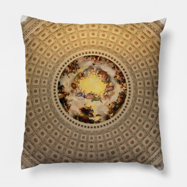 Capitol Rotunda Dome Ceiling Architectural Pattern Pillow by SeaLAD