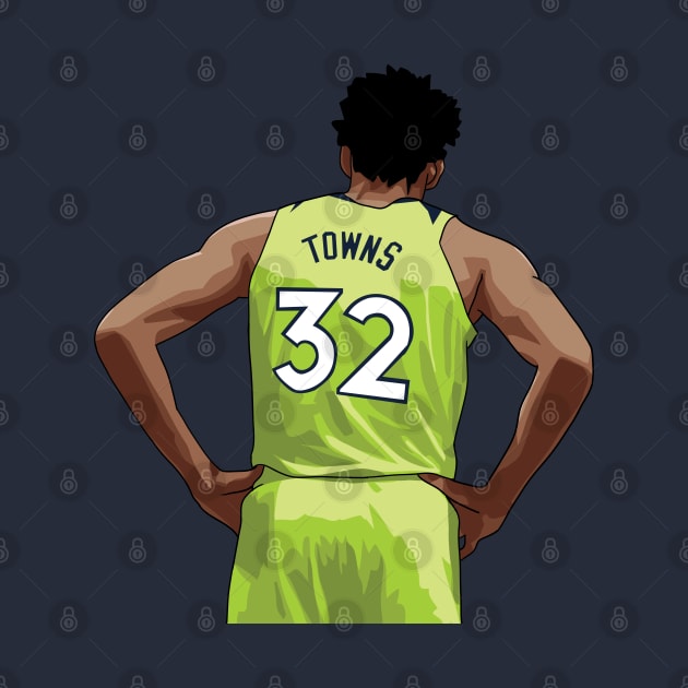 Karl-Anthony Towns Vector Back Green by qiangdade