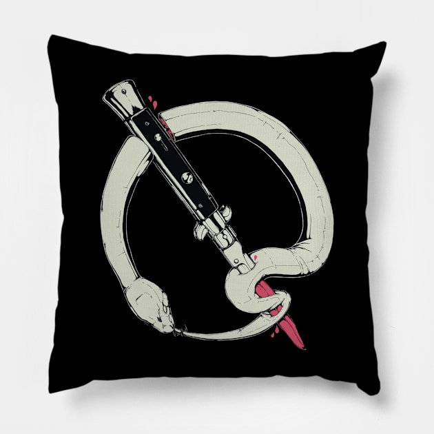 snake QOTSA Pillow by NaturalSupranatural Podcast