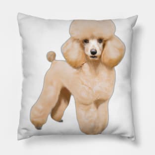 Cute Poodle Drawing Pillow