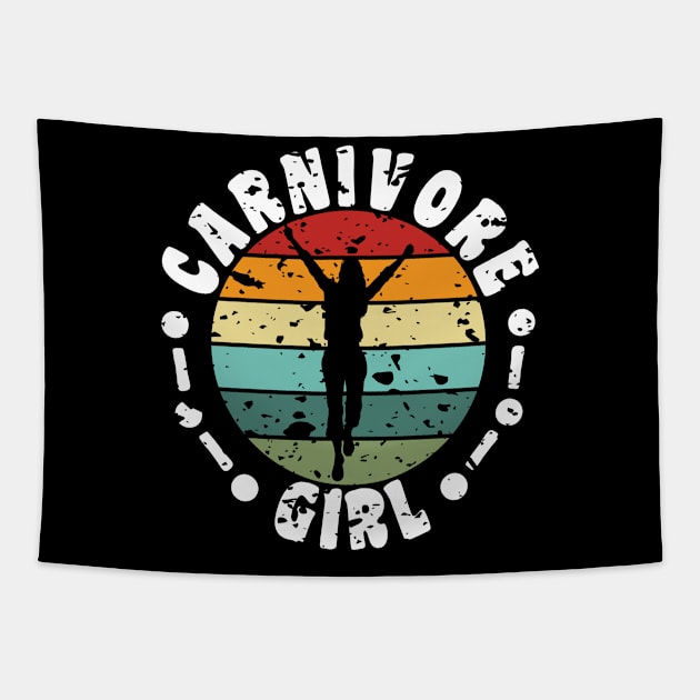 CARNIVORE GIRL MEAT EATER STEAK LOVER CUTE GIRL WOMAN Tapestry by CarnivoreMerch