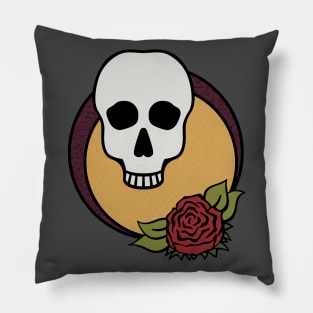 Skull and Rose Pillow