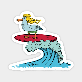 Surfing Bird Magnet