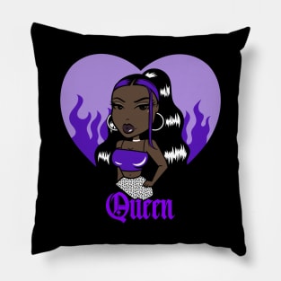 Queen Doll girl Purple-Heart V1 Pillow