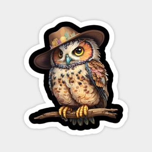 Cowboy Owl Magnet