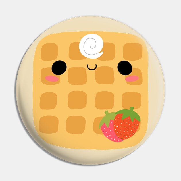 Cute Waffle Breakfast Friend Pin by SaganPie