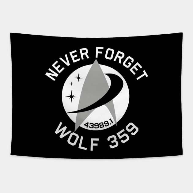 Never Forget Wolf 359 Tapestry by PopCultureShirts