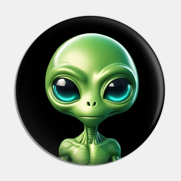 Green Martian Pin by roswellboutique