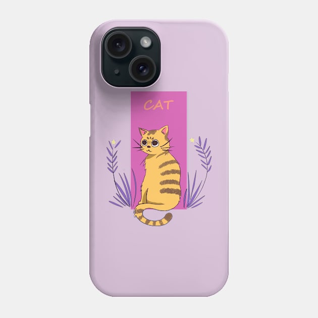 Cute Ginger Cat Bored Again Today Phone Case by Maknasato