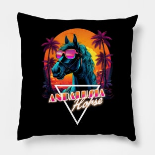 Retro Wave Andalusia Horse Vibes Pillow