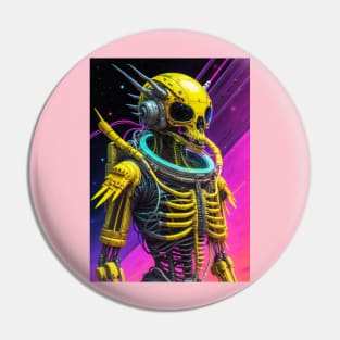 Yellow Skull Guardian in Space Pin