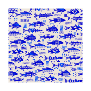 Boho Fishes in Indigo T-Shirt