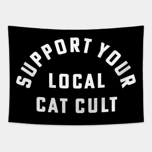 Support Your Local Cat Cult Vintage Halloween Tapestry