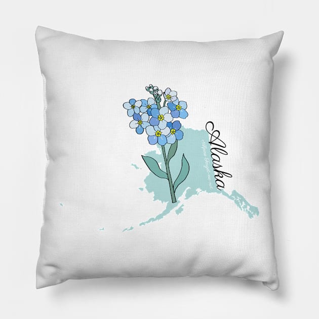 Alaska State Flower Pillow by Hanatist Studio