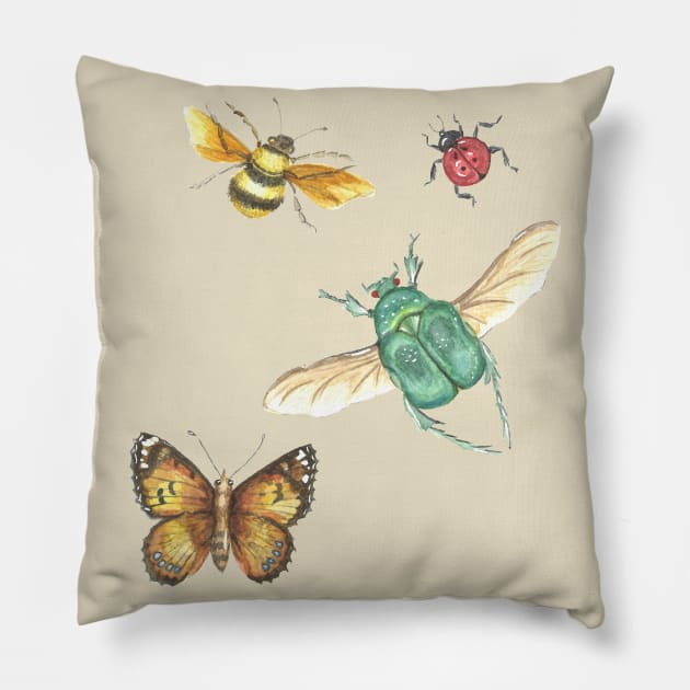 Collection of insects Pillow by Créa'RiBo