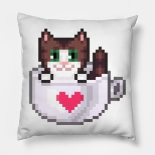 cat on the cup Pillow