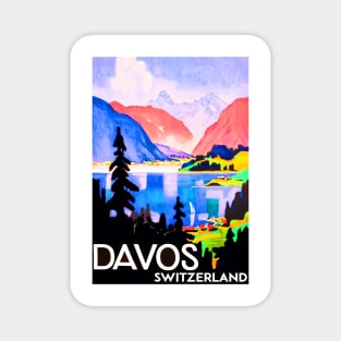 Ski Davos Switzerland Mountains Lake Travel Europe Vacation Skiing Magnet