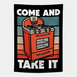 Retro Come and Take it // Funny Gas Stove Protest Tapestry