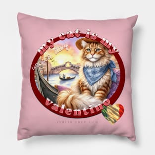 My Italian Valentine Cat Maine Coon Life 47M Pillow