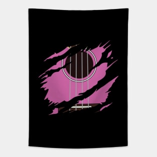 Ripped Ukulele Pink Color Tapestry