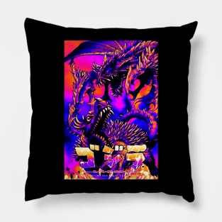 Retro Godzilla Rulers of Earth Pillow