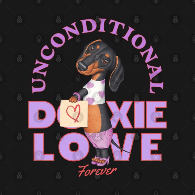Unconditional Doxie Love by Danny Gordon Art