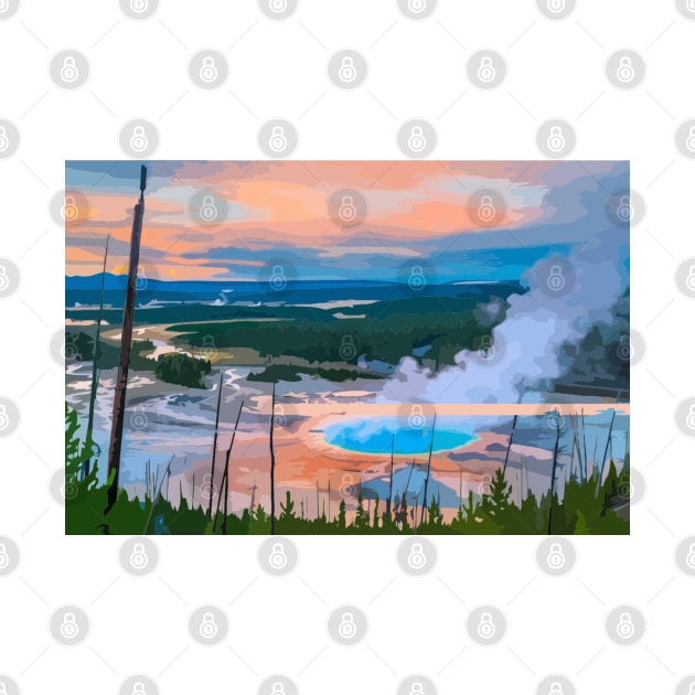 Yellowstone National Park Painting by gktb