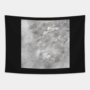 Grey Gray Silver Glitter Marble Dark Moody Vibes Aesthetic Pattern Tapestry