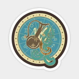 Vintage Aquarius Zodiac Art Magnet