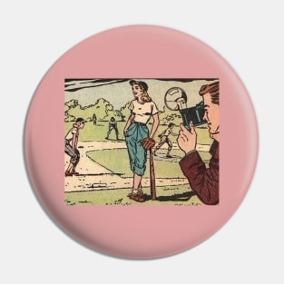 Baseball Woman Pin