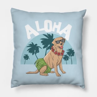 Cute Dog Lovers Labrador Aloha Hawaii Gift Pillow