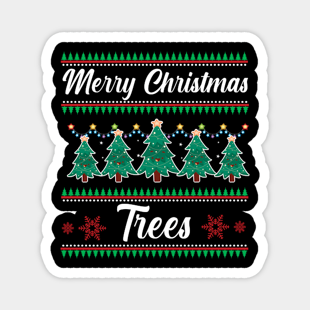 Funny Merry Christmas Tree Ugly Sweater Magnet by jodotodesign