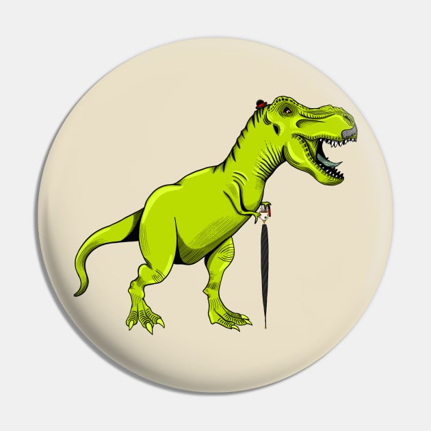 Tea Rex Green Pin by jamieroberts