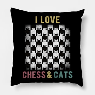 I Love Chess and Cats Pillow