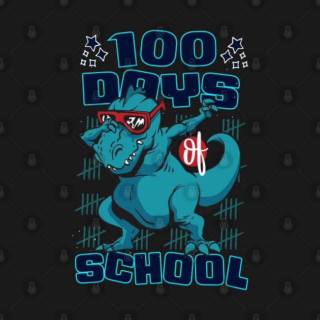 100 Days of school featuring a T-rex dino Dabbing #3 by XYDstore