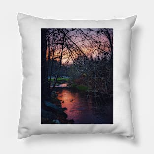 Sunset On the Bakersville Creekwalk Pillow