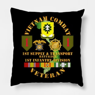 Vietnam Combat Vet - 1st Supply & Transport Bn - 1st Inf Div SSI Pillow