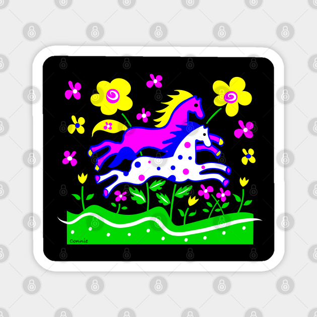 Galloping Horses Magnet by Designs by Connie