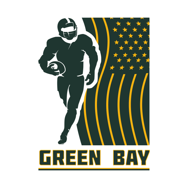 Green Bay Football Team Color by Toogoo