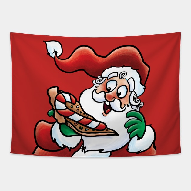 Candy Cane Pizza Tapestry by Grasdal